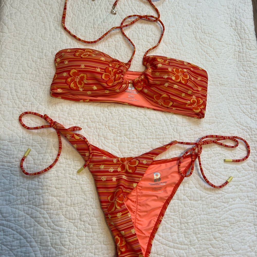 Blackbough Orange Floral Bikini